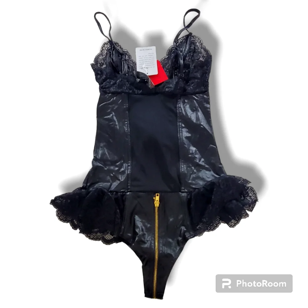 NWT Nordstrom Ann Summers Black Latex Tasha Teddy Size Small - Picture 4 of 8